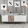 Hanah Home Milan Consola Blanco y Dorado